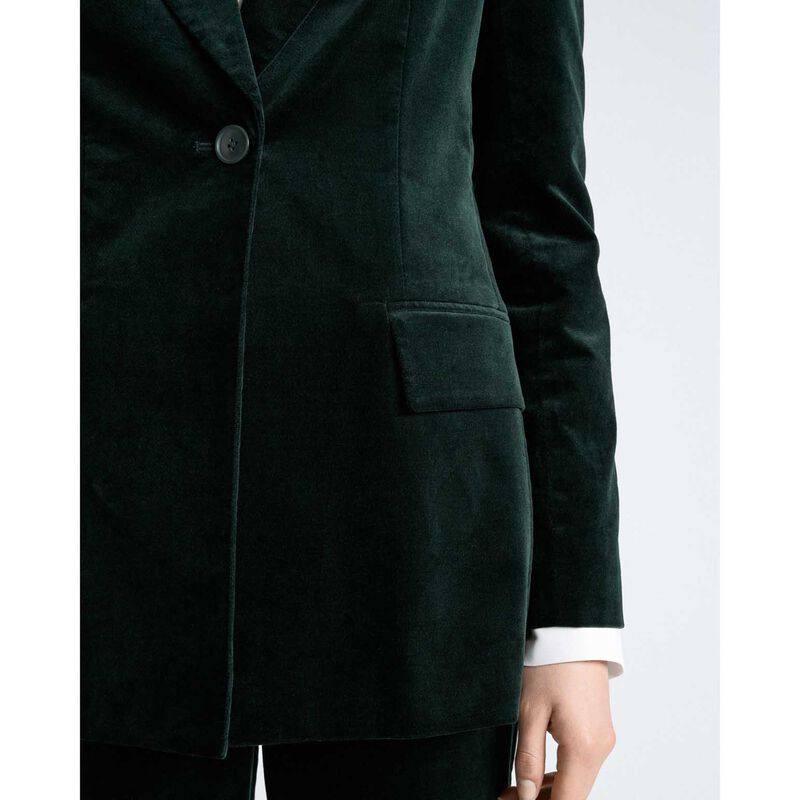Cue Jade Stretch Velvet Hourglass Blazer image number 2